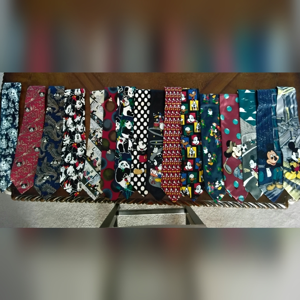 Set Of 16 Colorful Disney Character Ties